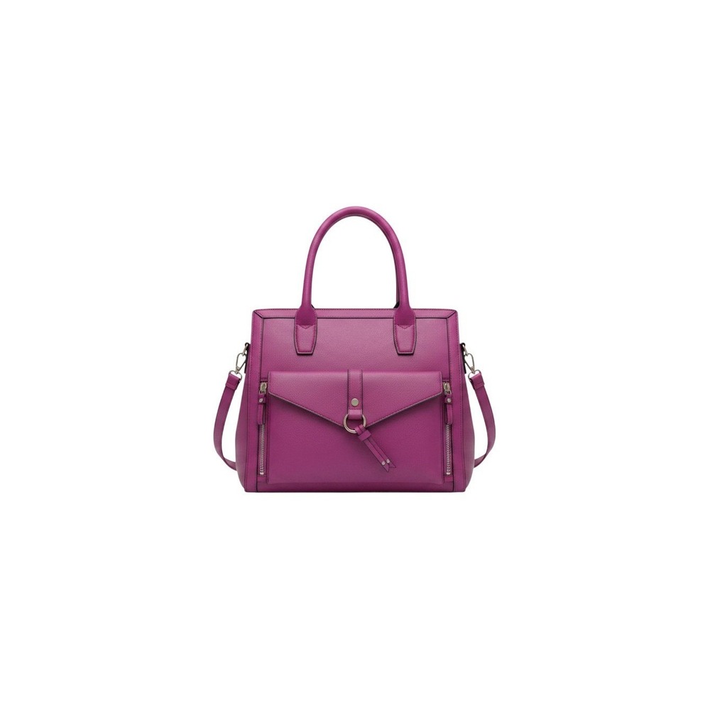 Christian Siriano Satchel Bag Womens OS Purple Like New Pebbled Crossbody Pocket